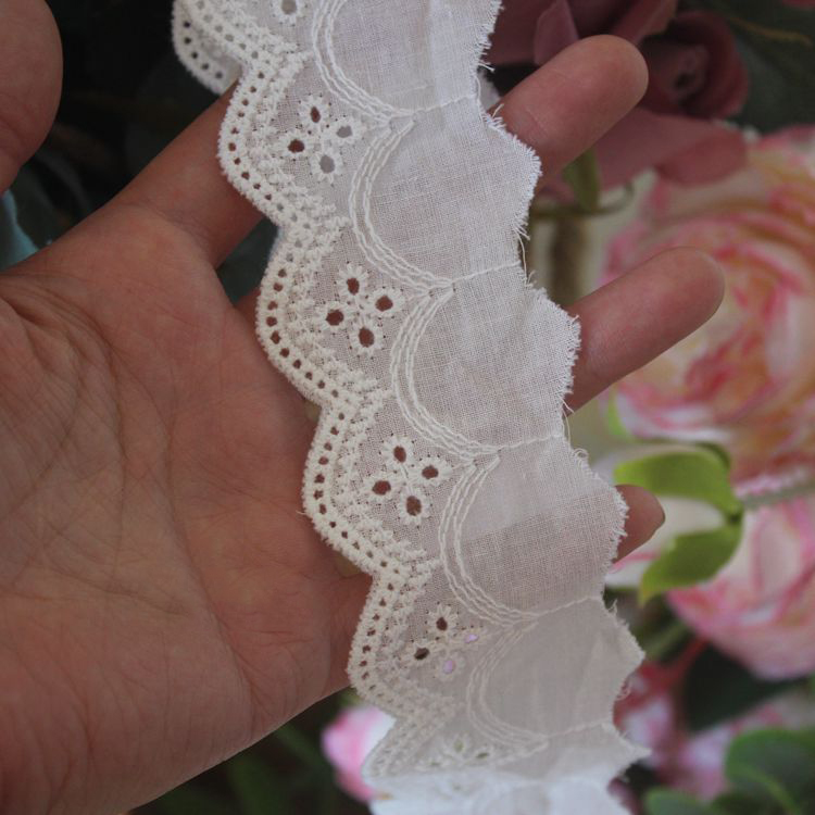 Hollow Embroidery Eyelet Fabric Width 2-4 cm EF0052-Lace Fabric Shop