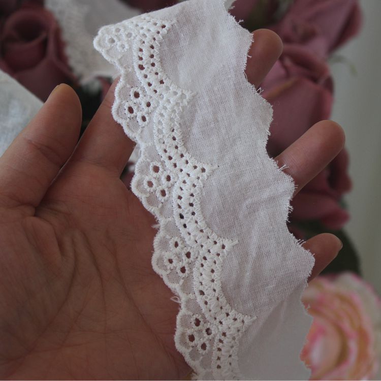 Hollow Embroidery Eyelet Fabric Width 2-4 cm EF0052-Lace Fabric Shop