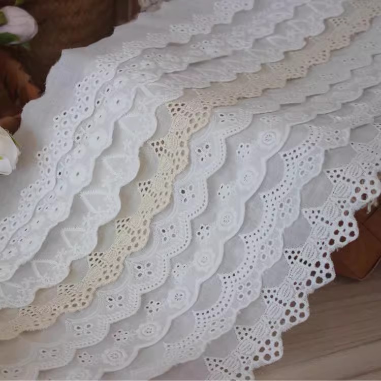 Hollow Embroidery Eyelet Fabric Width 2-4 cm EF0052-Lace Fabric Shop