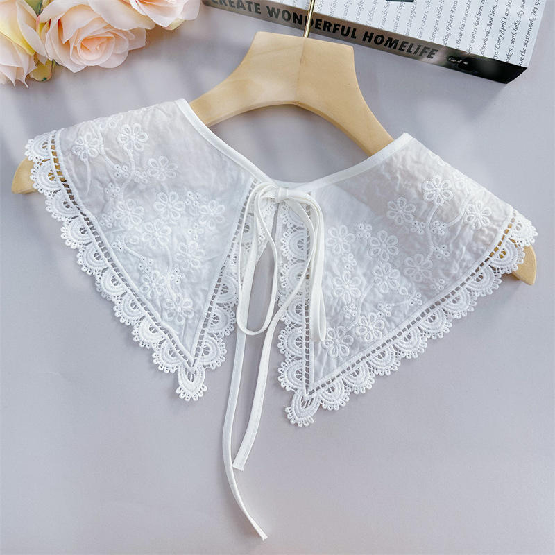 Hollow Eyelet Cotton Lace Collar Fabric EF0057-Lace Fabric Shop