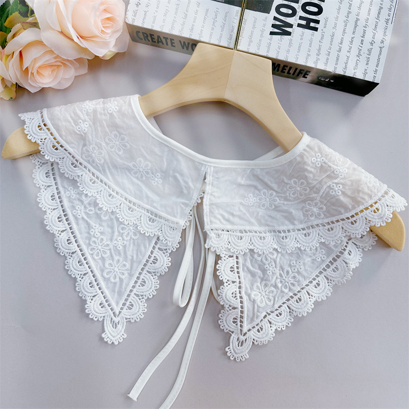 Hollow Eyelet Cotton Lace Collar Fabric EF0057-Lace Fabric Shop