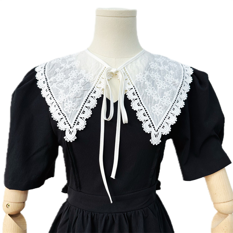 Hollow Eyelet Cotton Lace Collar Fabric EF0057-Lace Fabric Shop