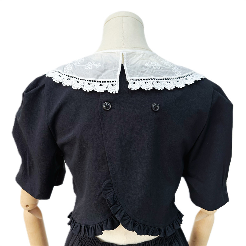 Hollow Eyelet Cotton Lace Collar Fabric EF0057-Lace Fabric Shop