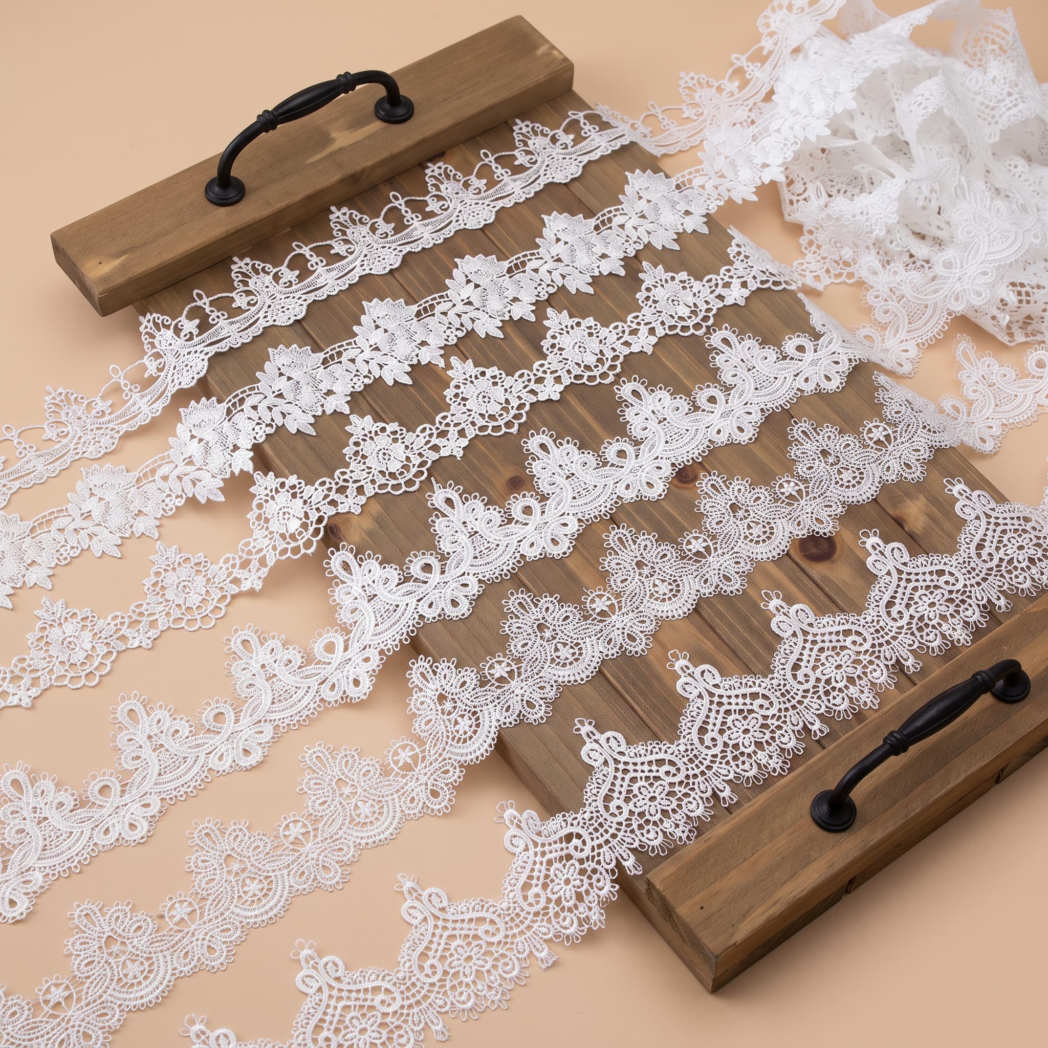 1 Meter White Black Lace Trim for Bridal Gowns Width 5-7 cm LT0103