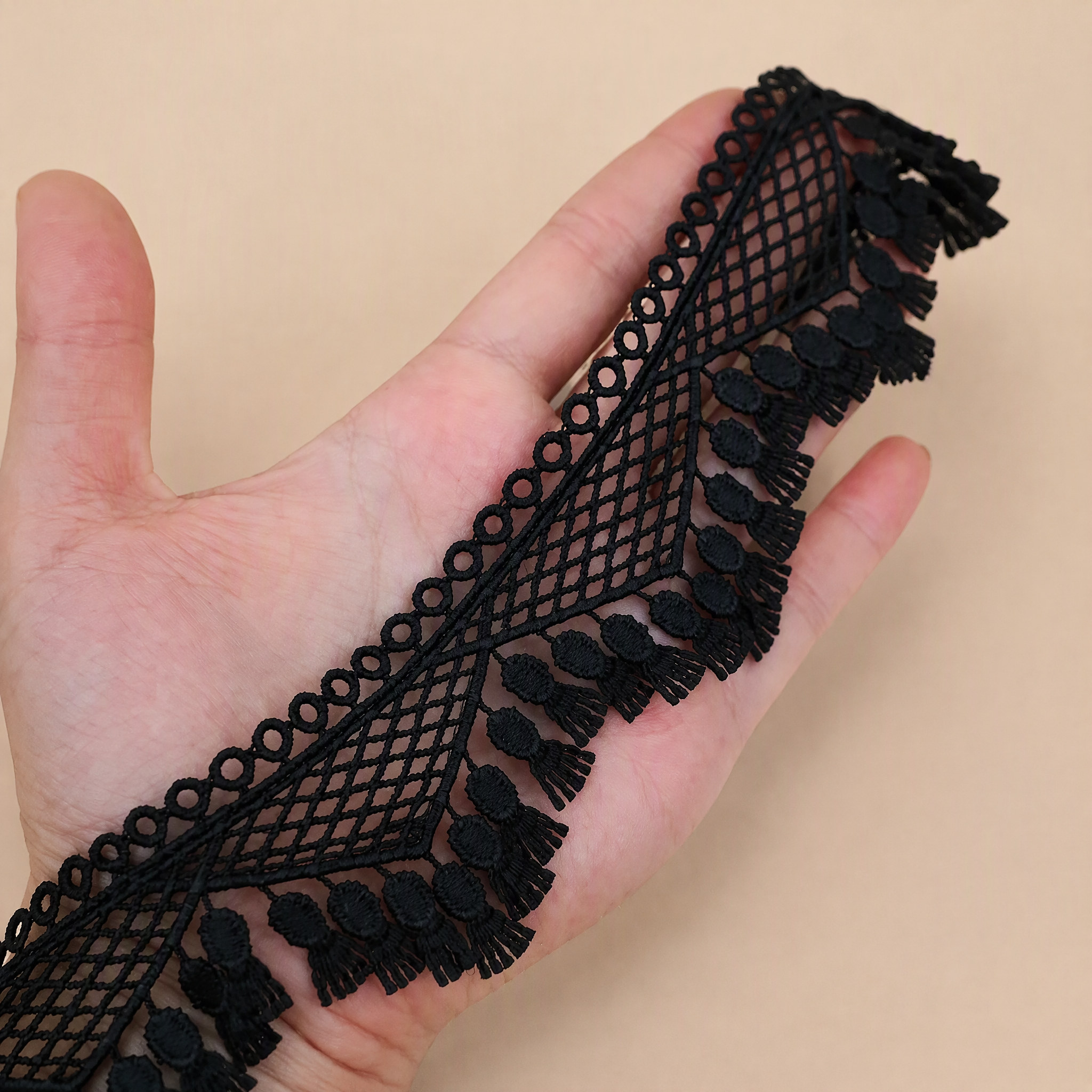 1 Meter Tassel Fringe Lace Trim for Costume Details Width 4-9 cm LT0162