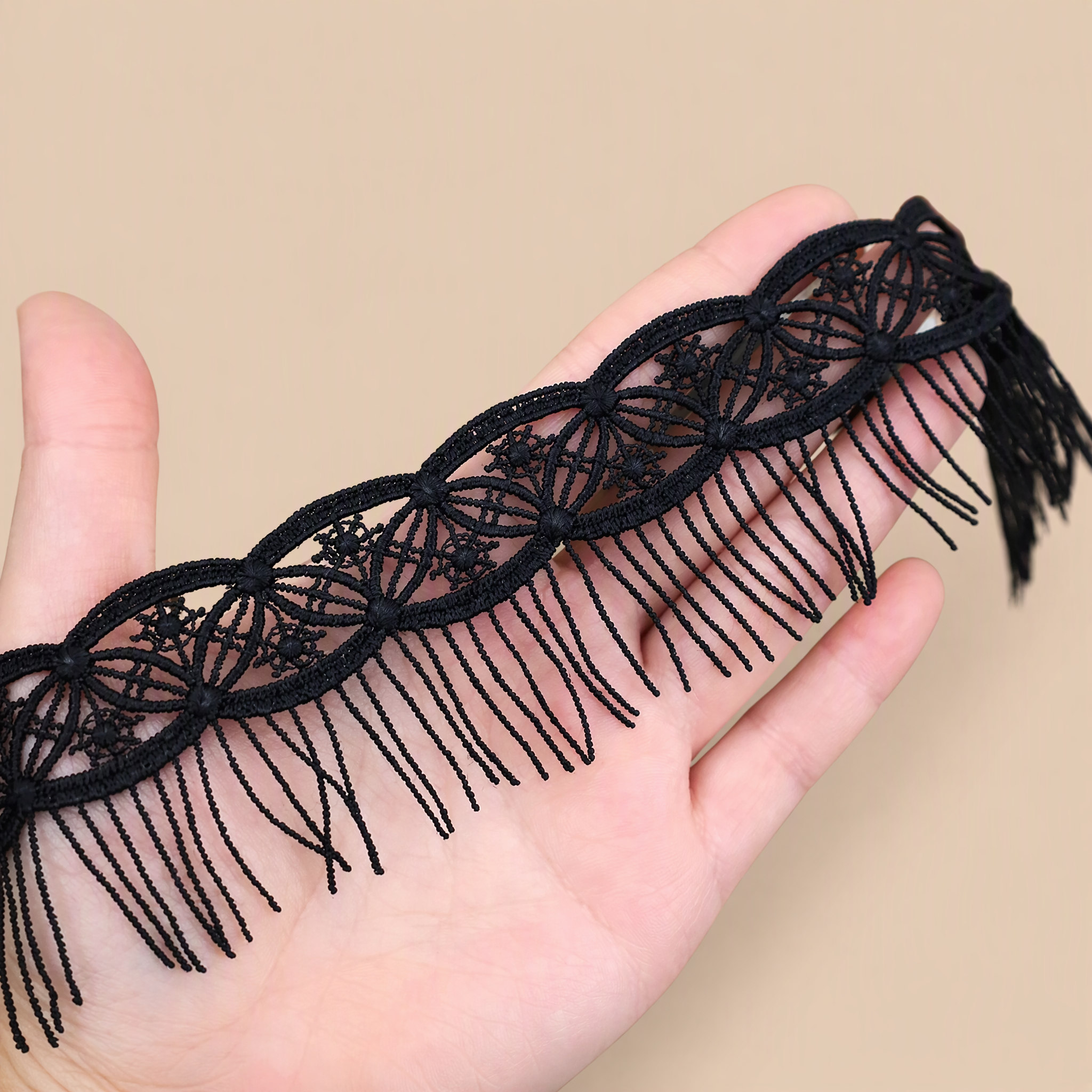 1 Meter Tassel Fringe Lace Trim for Costume Details Width 4-9 cm LT0162