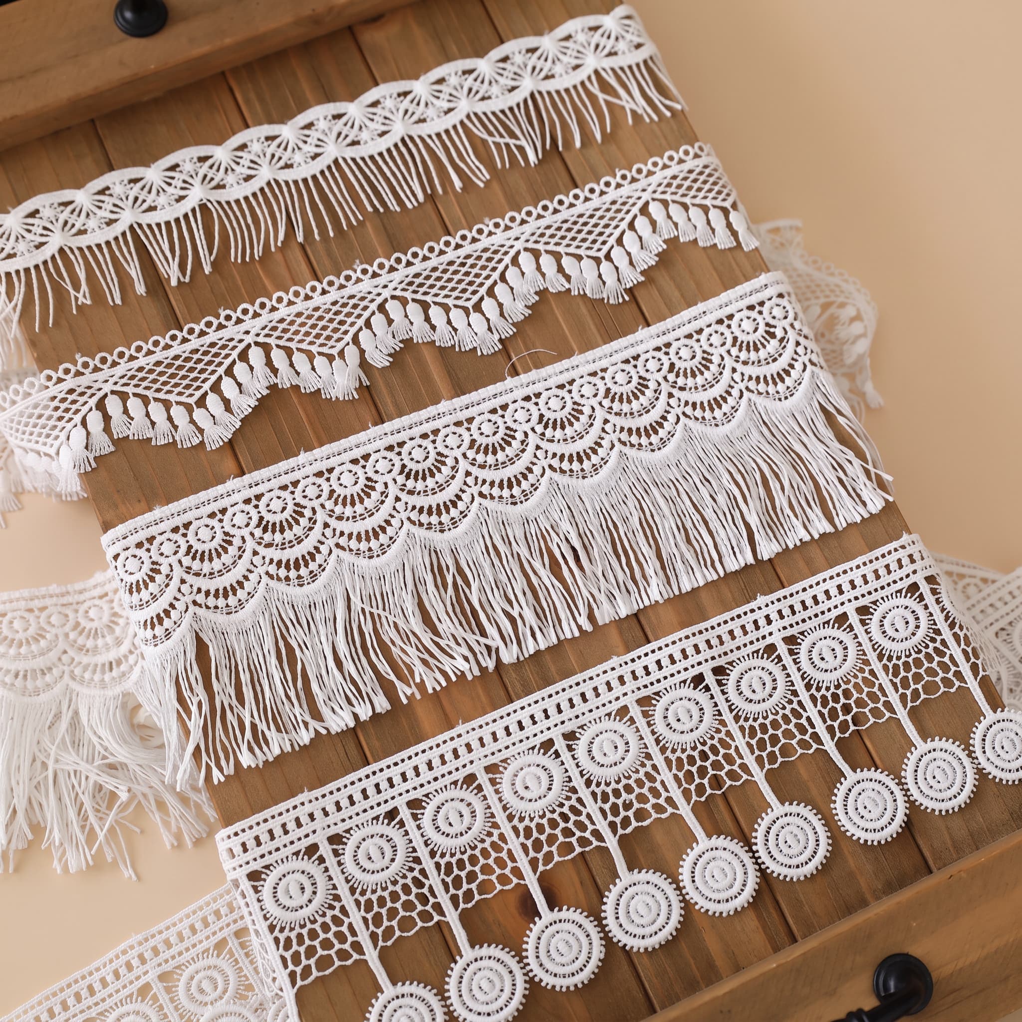 1 Meter Tassel Fringe Lace Trim for Costume Details Width 4-9 cm LT0162
