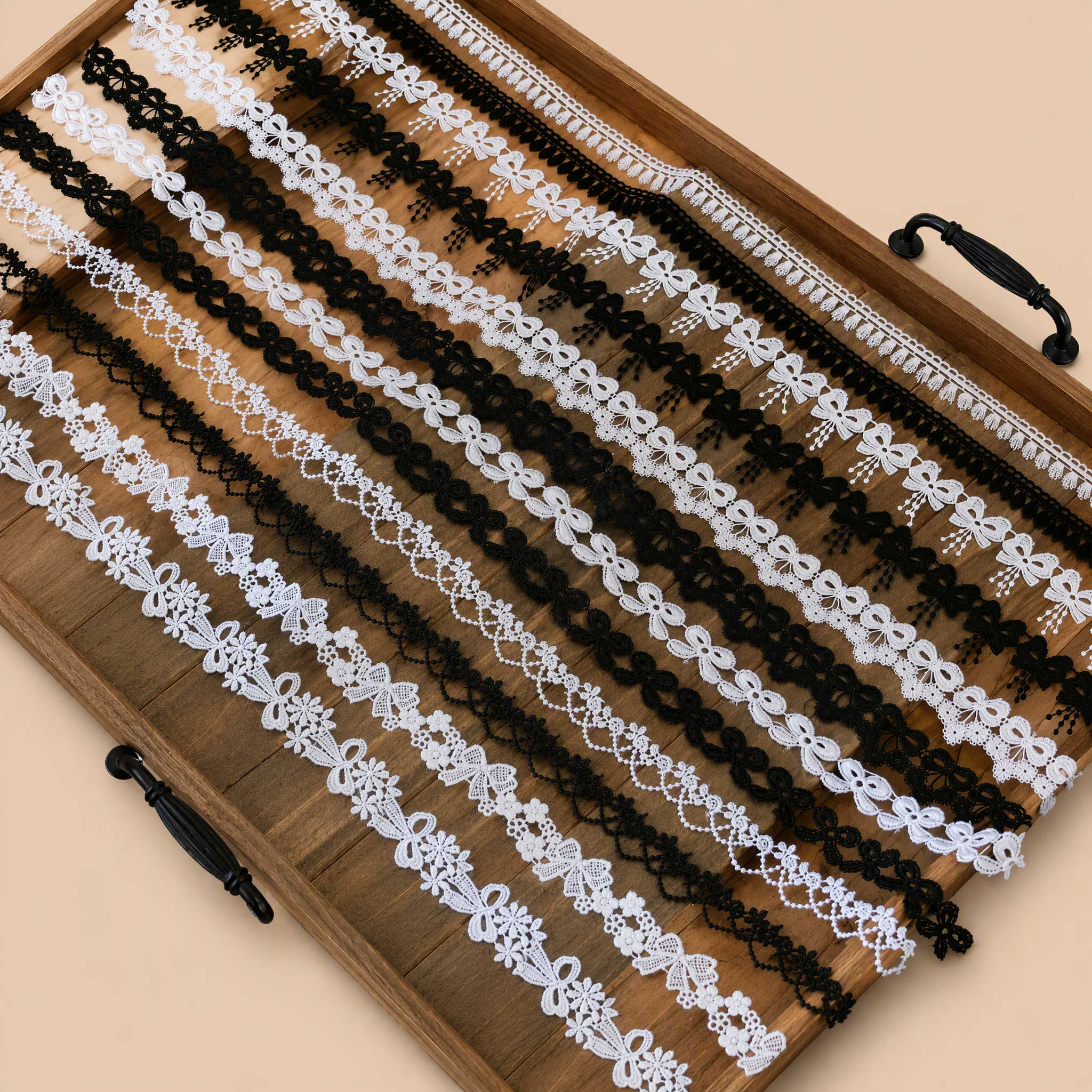 1 Meter Bow Tie Lace Trim for Neckline Details Width 1-3 cm LT0358