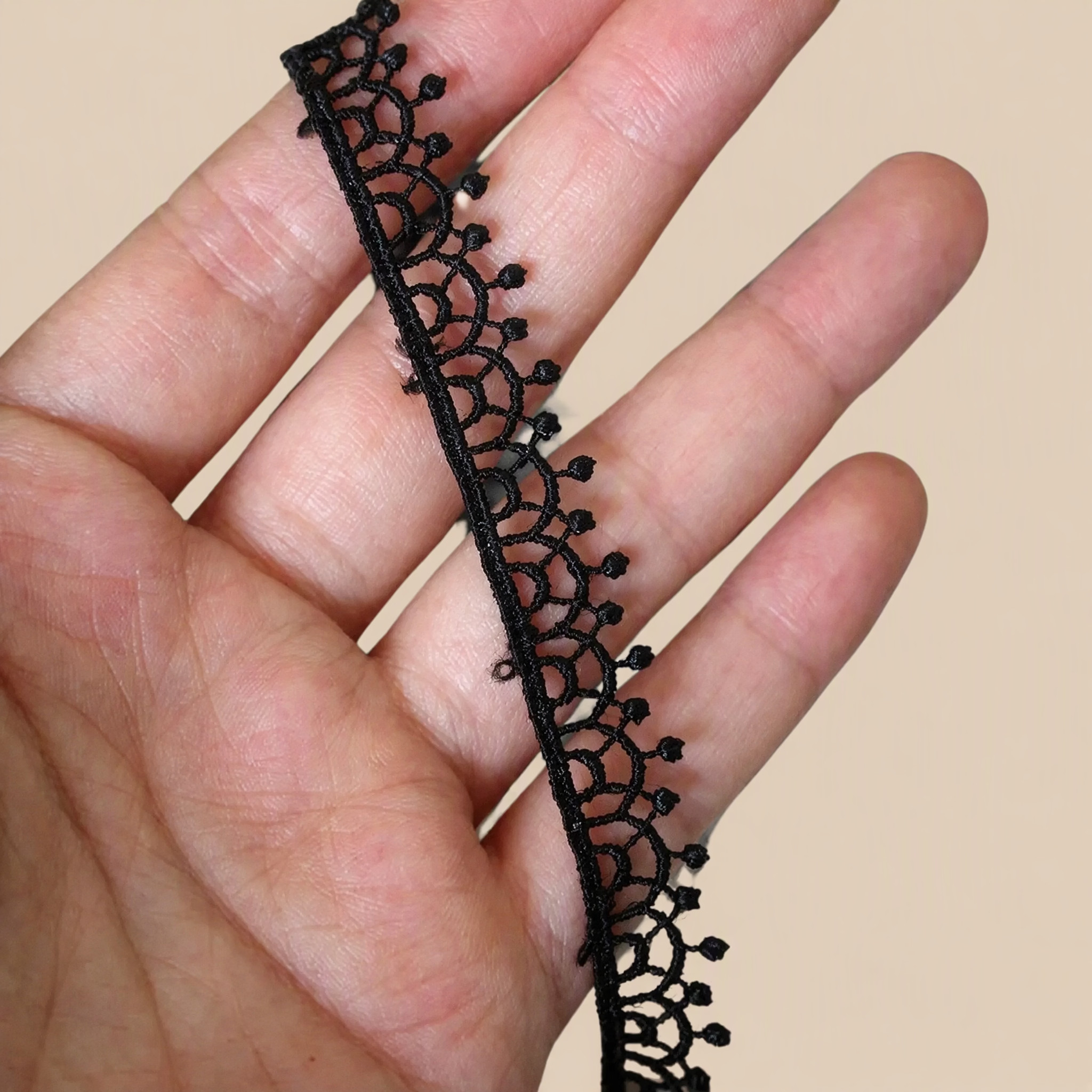 1 Meter Hollow Lace Trim for Garment Embellishment Width 1 cm LT0356