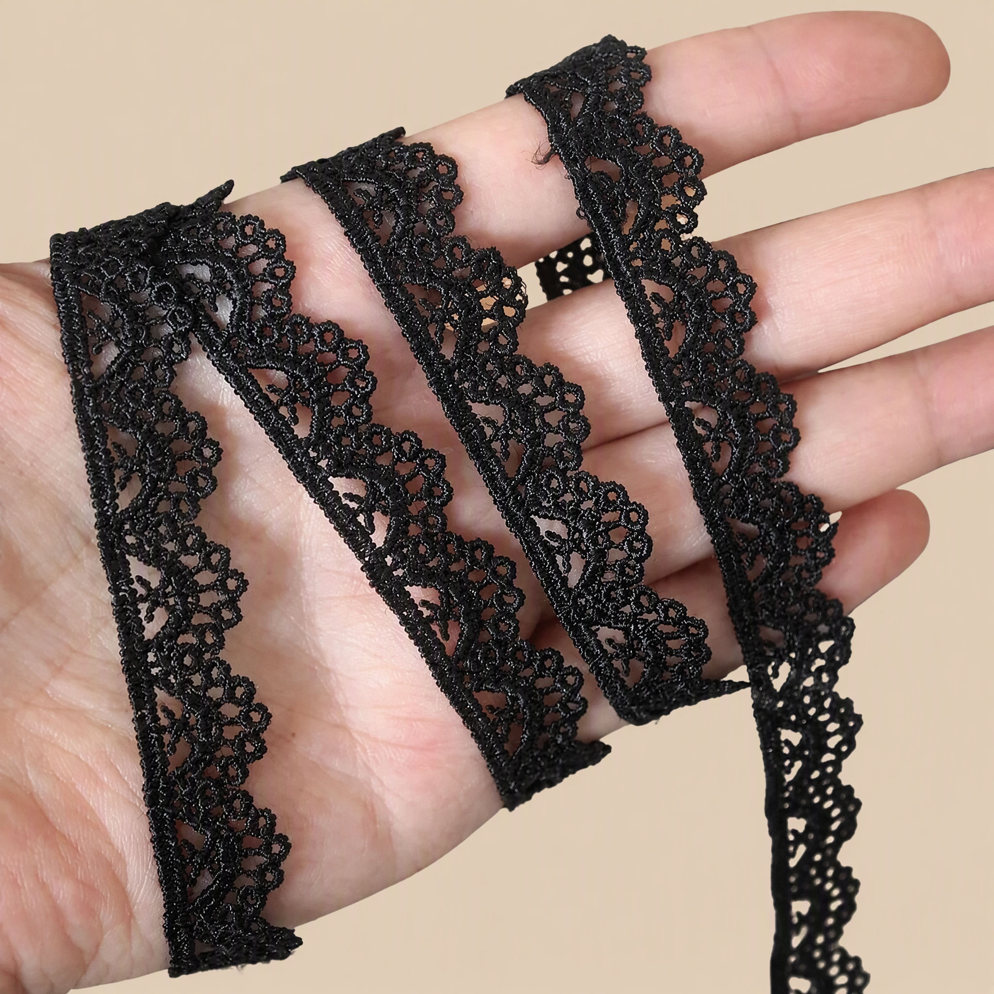 1 Meter Hollow Lace Trim for Garment Embellishment Width 1 cm LT0356