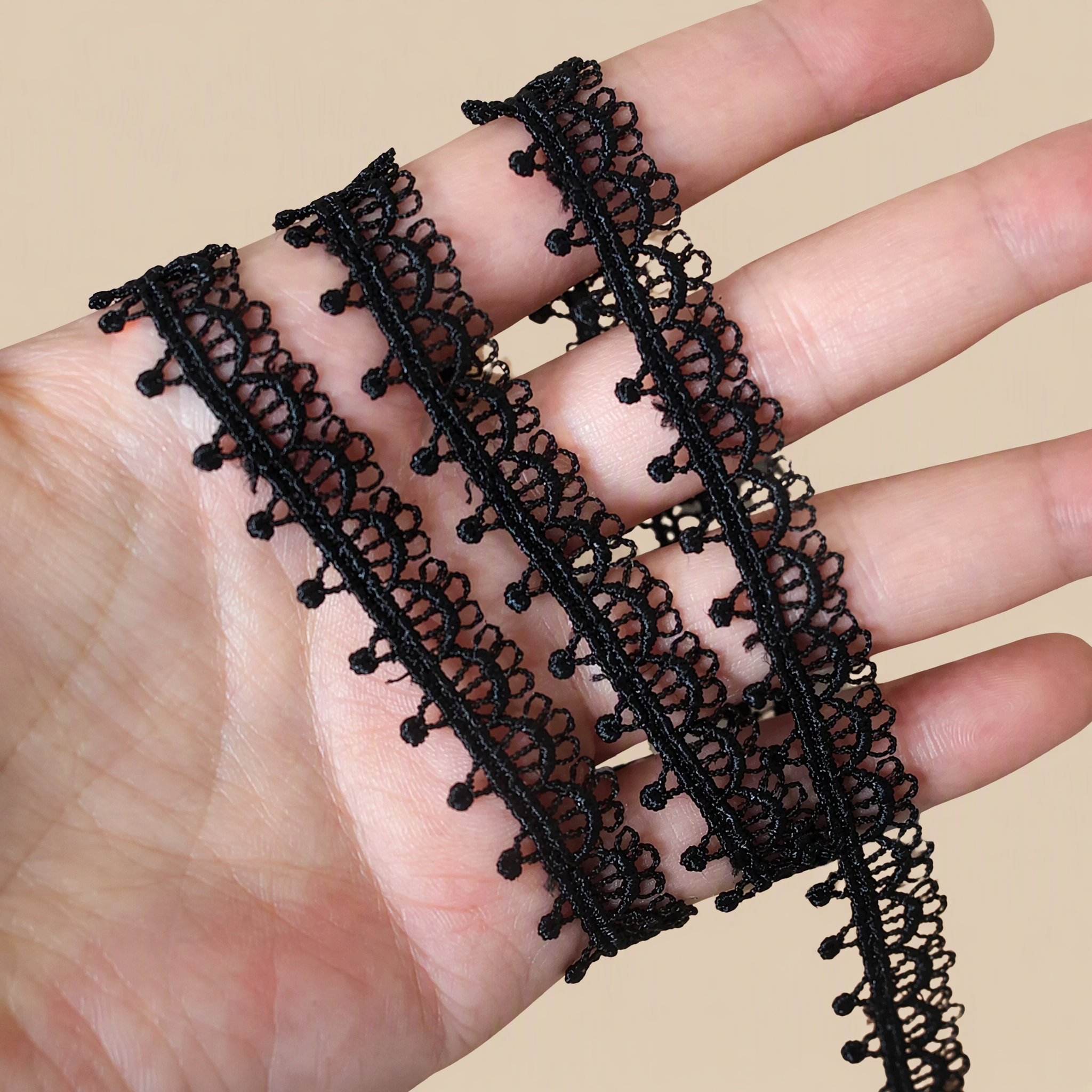 1 Meter Hollow Lace Trim for Garment Embellishment Width 1 cm LT0356