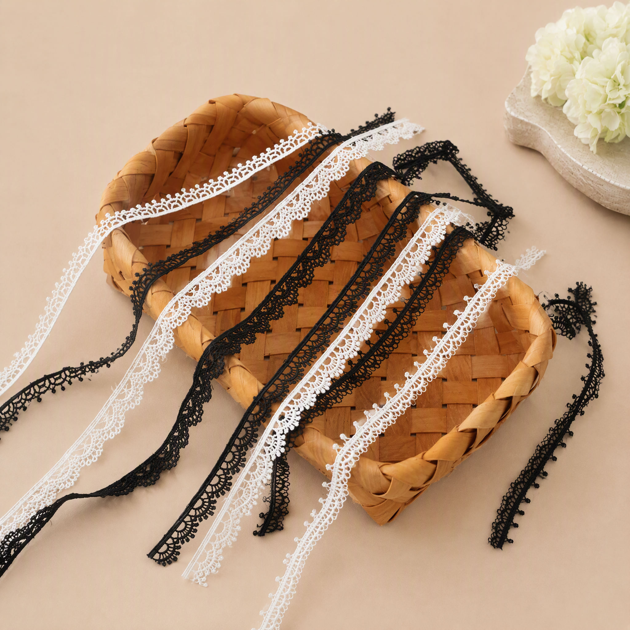 1 Meter Hollow Lace Trim for Garment Embellishment Width 1 cm LT0356