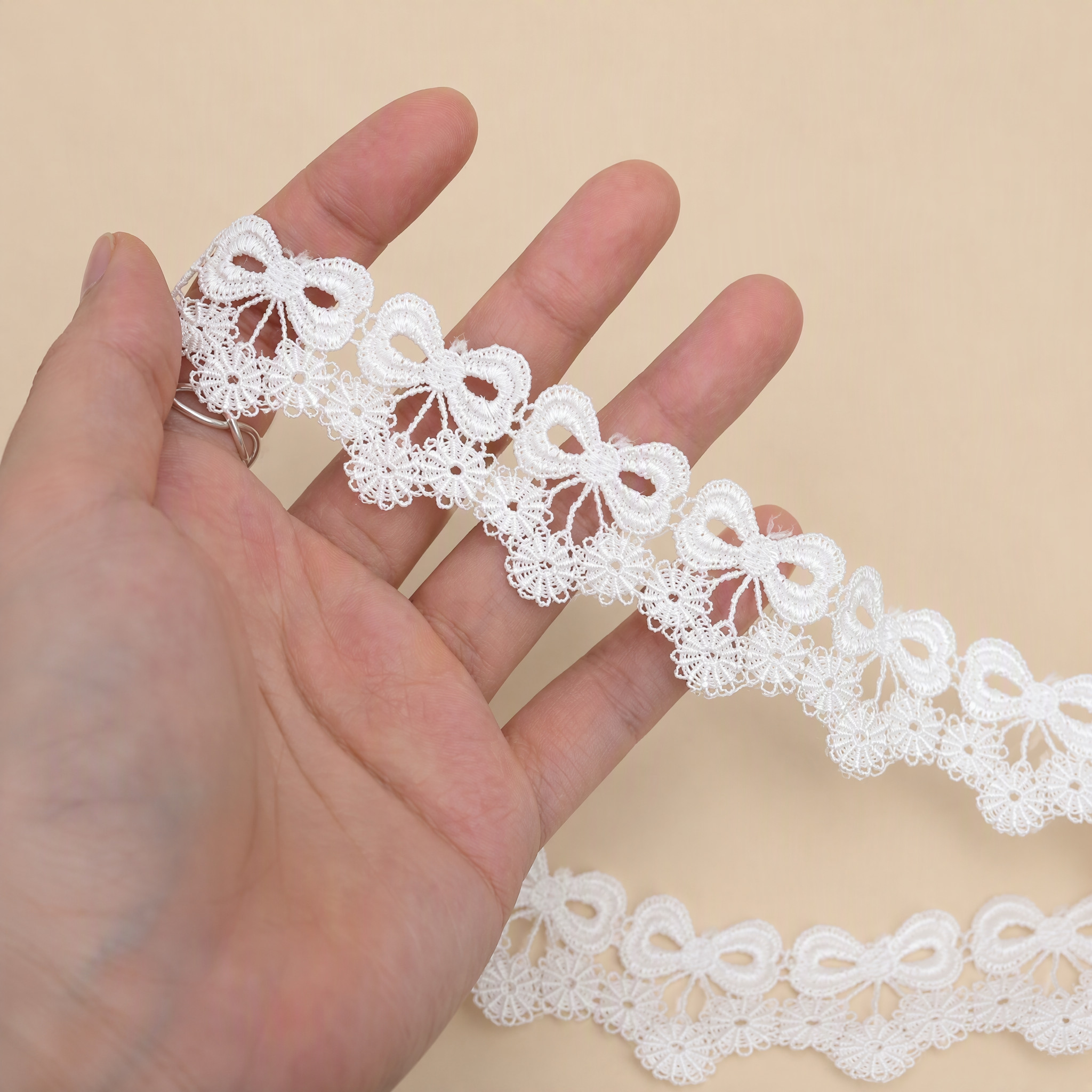 1 Meter Bow Tie Lace Trim for Neckline Details Width 1-3 cm LT0358