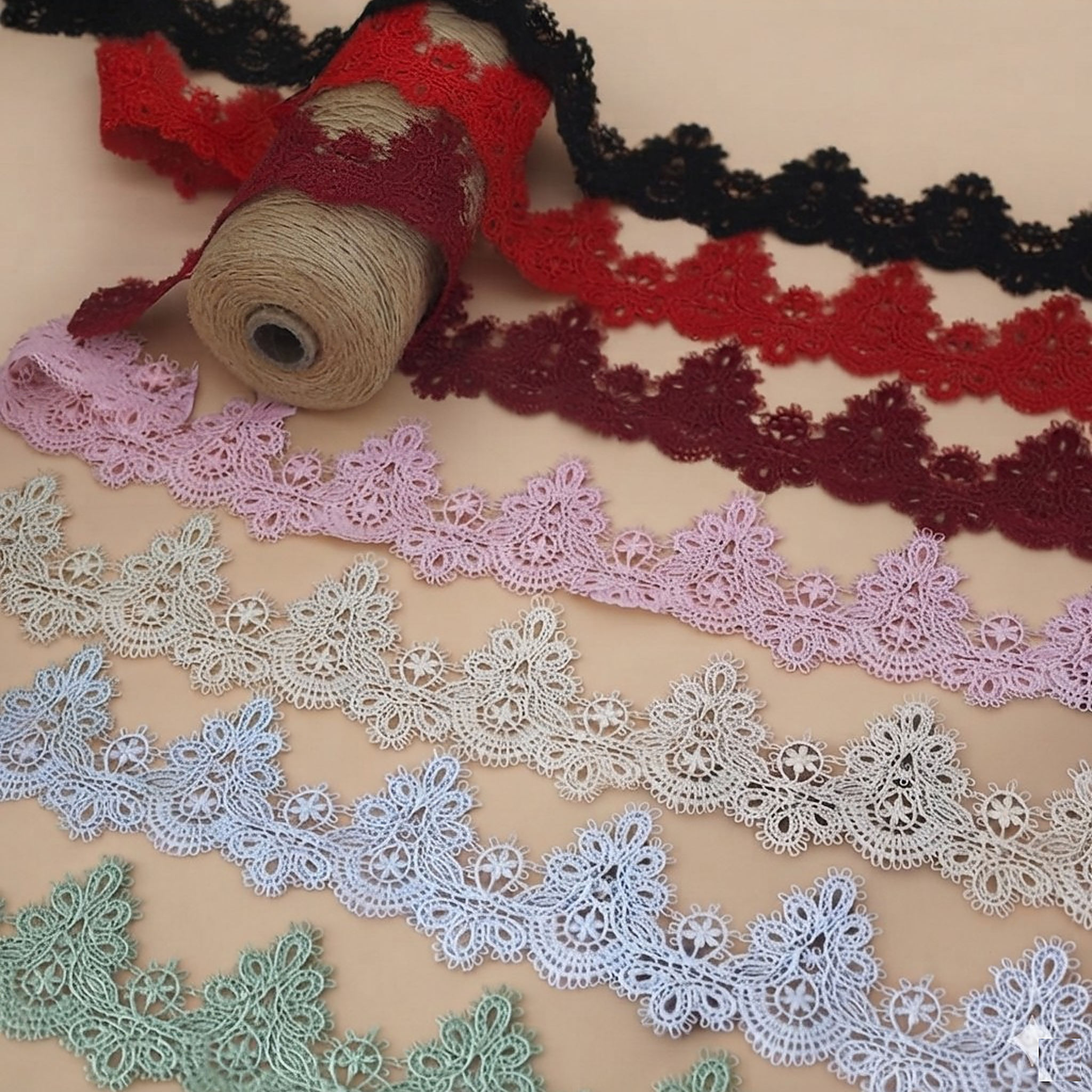 1 Meter Red Lace Trim for Evening Gowns Width 5-6 cm LT0469
