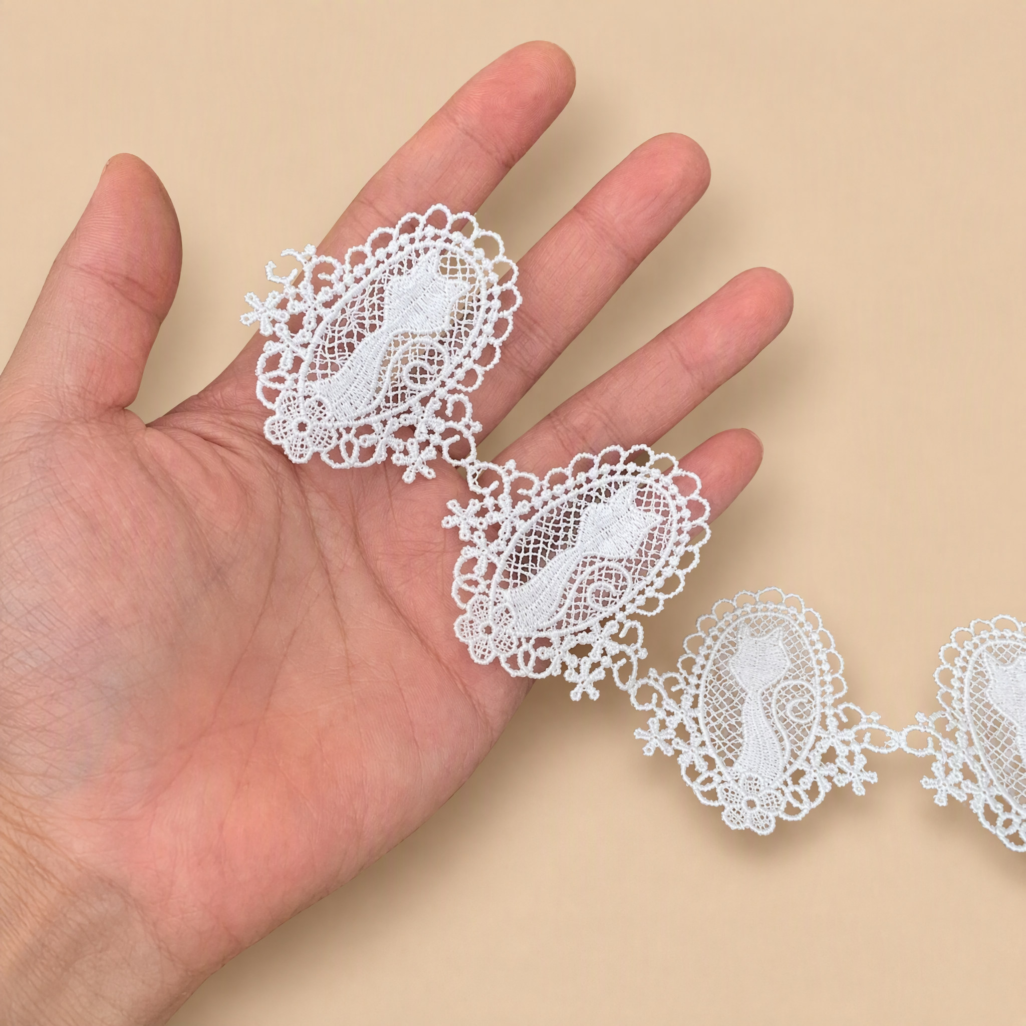 1 Meter Love Guipure Lace Trim for Romantic Garment Details Width 3-5 cm LT0364