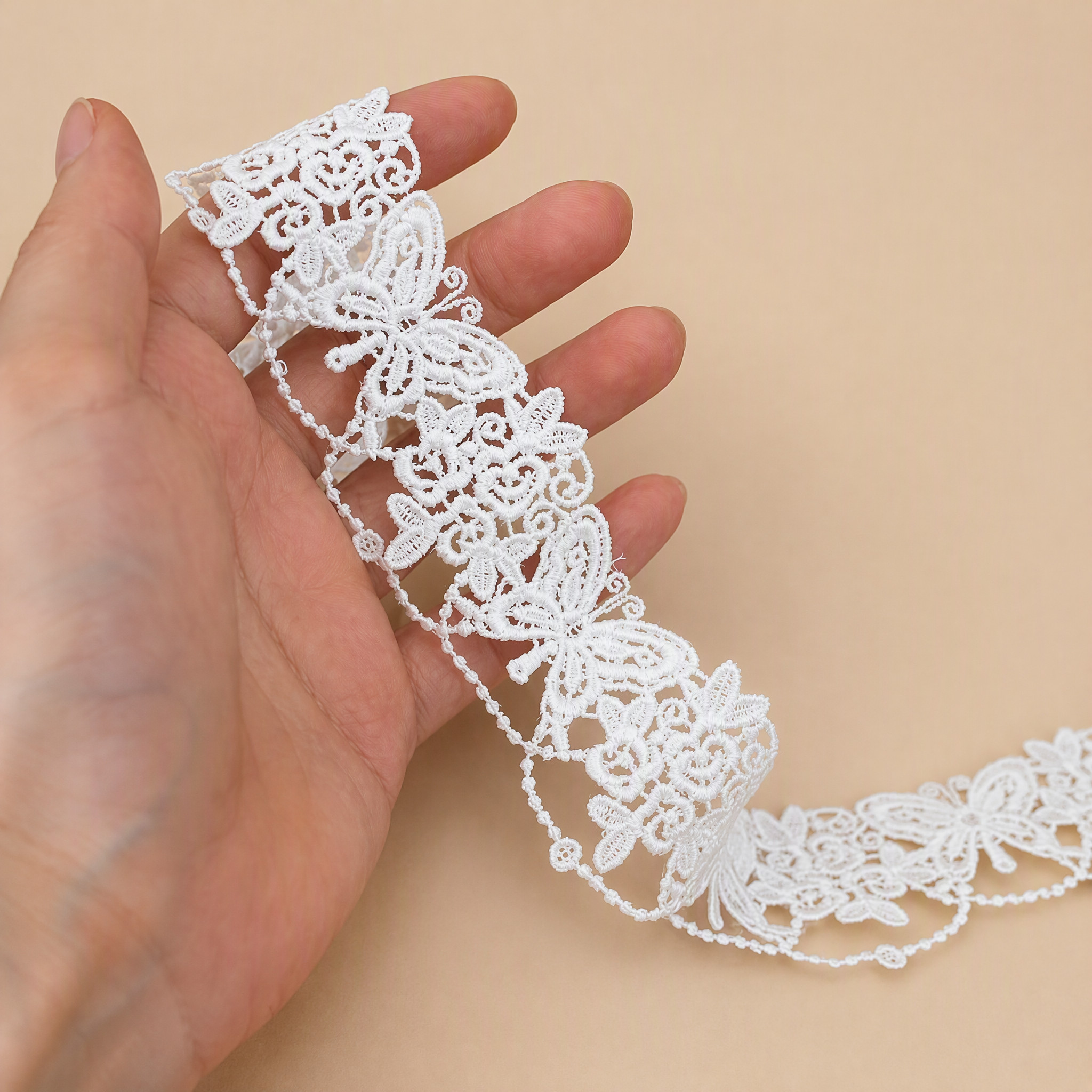 1 Meter Love Guipure Lace Trim for Romantic Garment Details Width 3-5 cm LT0364