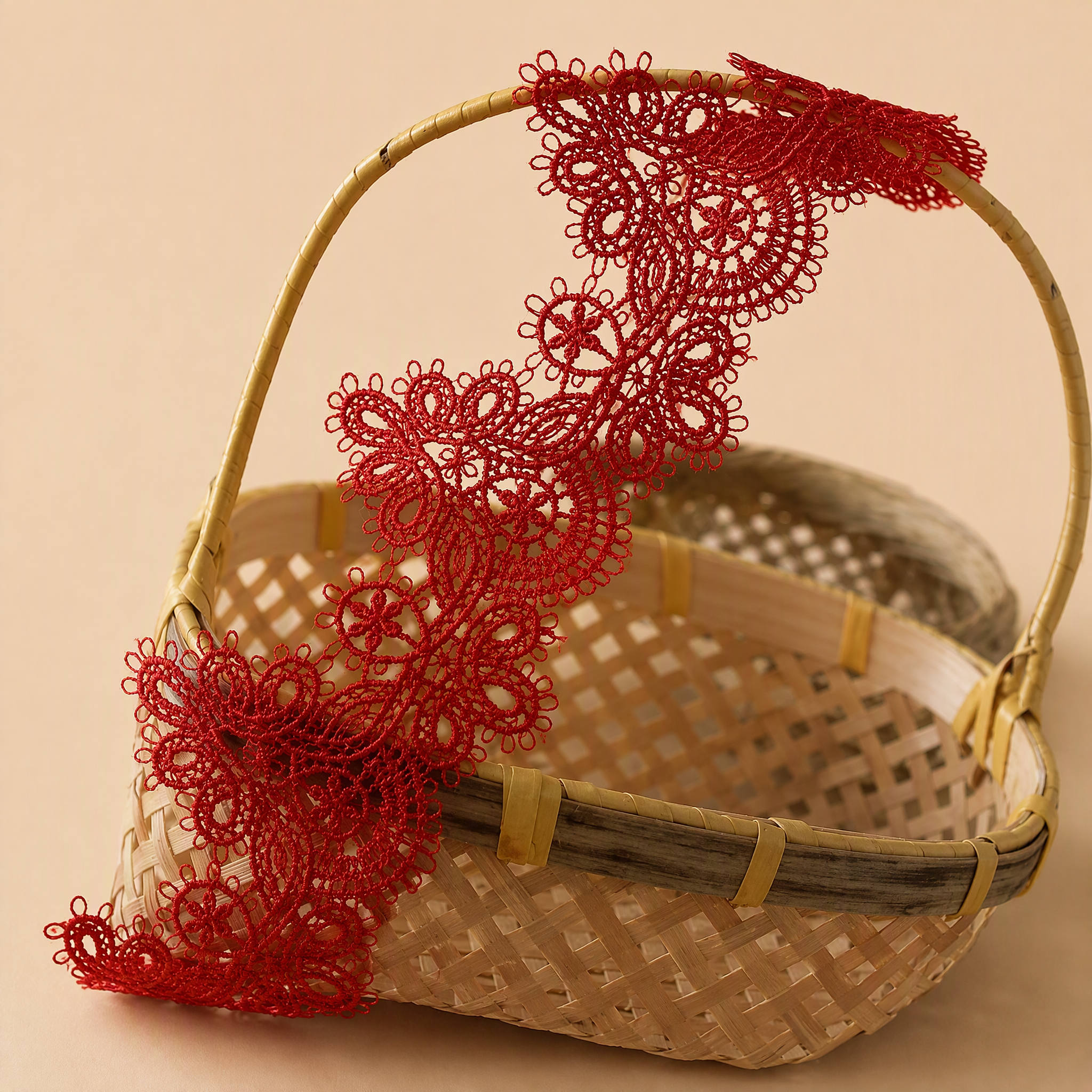 1 Meter Red Lace Trim for Evening Gowns Width 5-6 cm LT0469