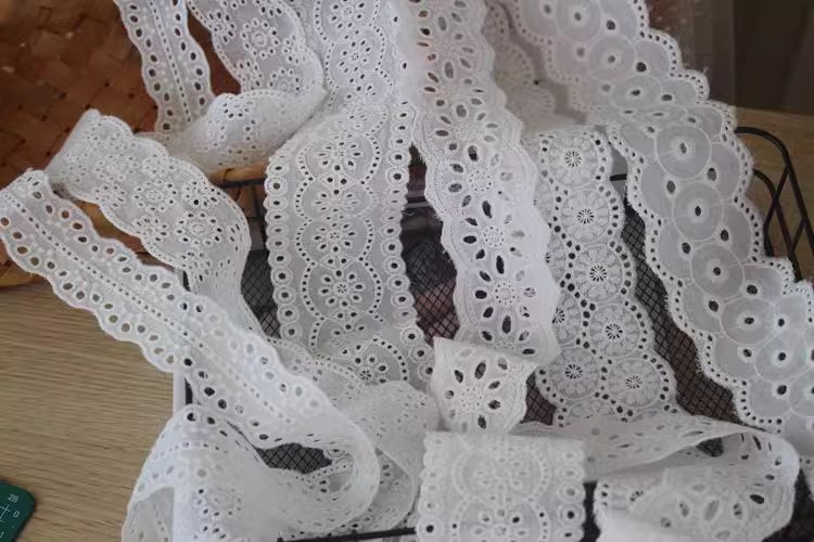 Lace Embroidery Eyelet Fabric Width 4-6 cm EF0056-Lace Fabric Shop