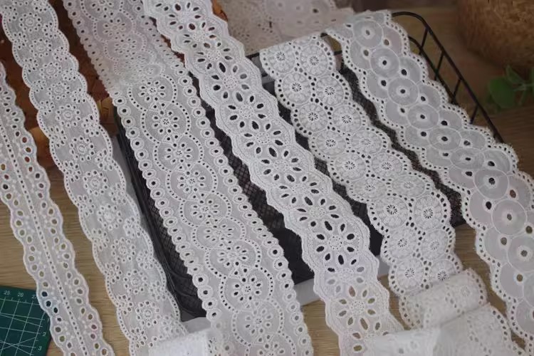 Lace Embroidery Eyelet Fabric Width 4-6 cm EF0056-Lace Fabric Shop