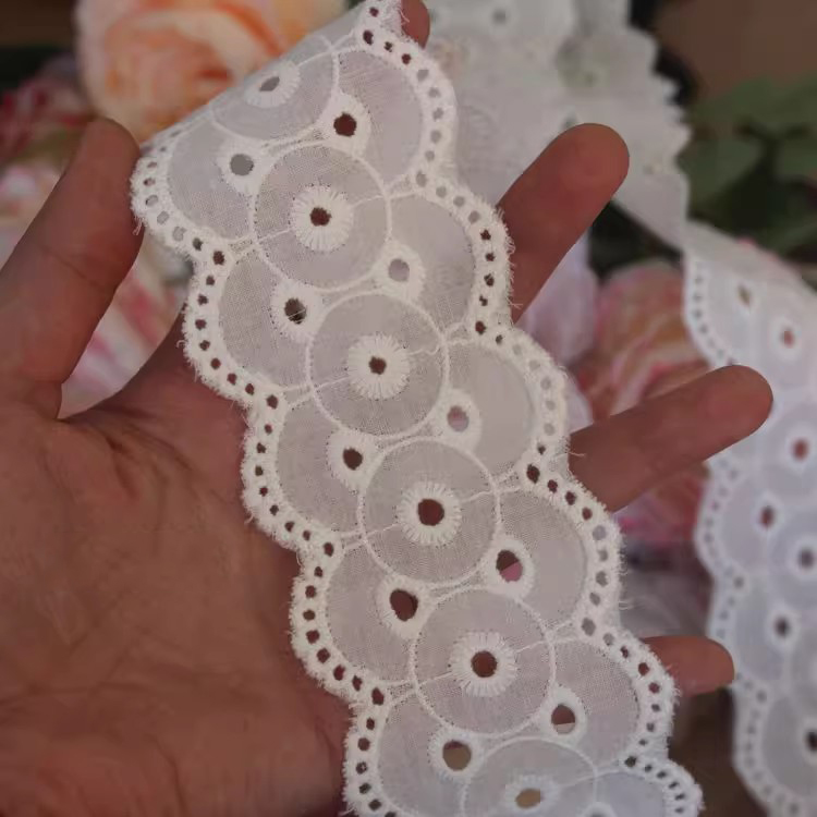 Lace Embroidery Eyelet Fabric Width 4-6 cm EF0056-Lace Fabric Shop