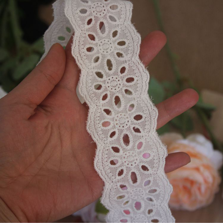 Lace Embroidery Eyelet Fabric Width 4-6 cm EF0056-Lace Fabric Shop