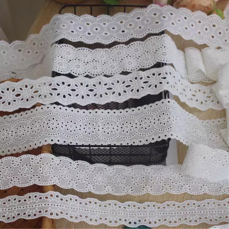 Lace Embroidery Eyelet Fabric Width 4-6 cm EF0056-Lace Fabric Shop
