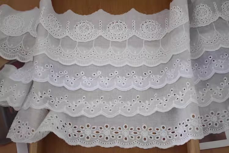Lace Embroidery Eyelet Fabric Width 5-7 cm EF0046-Lace Fabric Shop