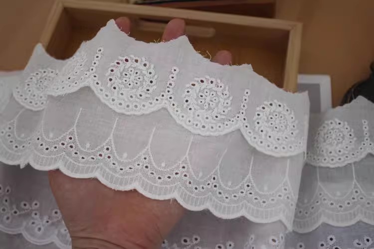 Lace Embroidery Eyelet Fabric Width 5-7 cm EF0046-Lace Fabric Shop