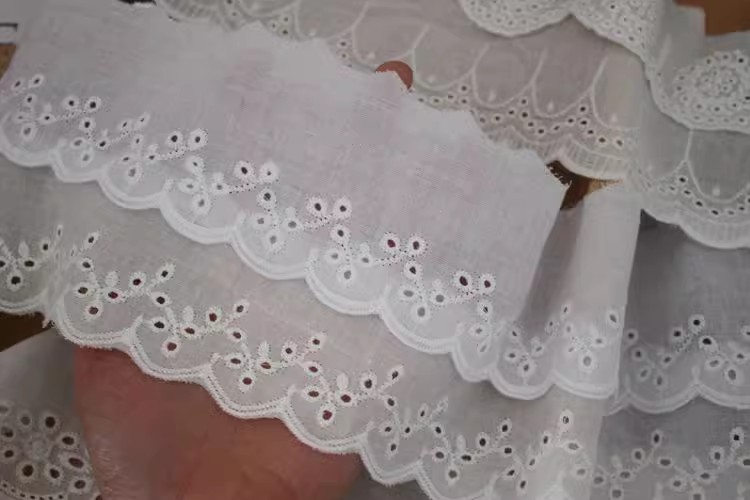 Lace Embroidery Eyelet Fabric Width 5-7 cm EF0046-Lace Fabric Shop