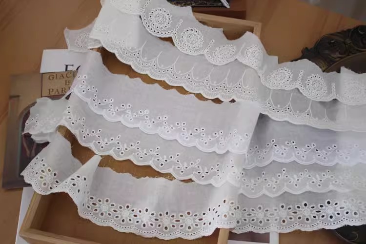 Lace Embroidery Eyelet Fabric Width 5-7 cm EF0046-Lace Fabric Shop
