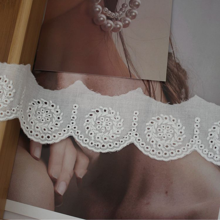 Lace Embroidery Eyelet Fabric Width 5-7 cm EF0046-Lace Fabric Shop