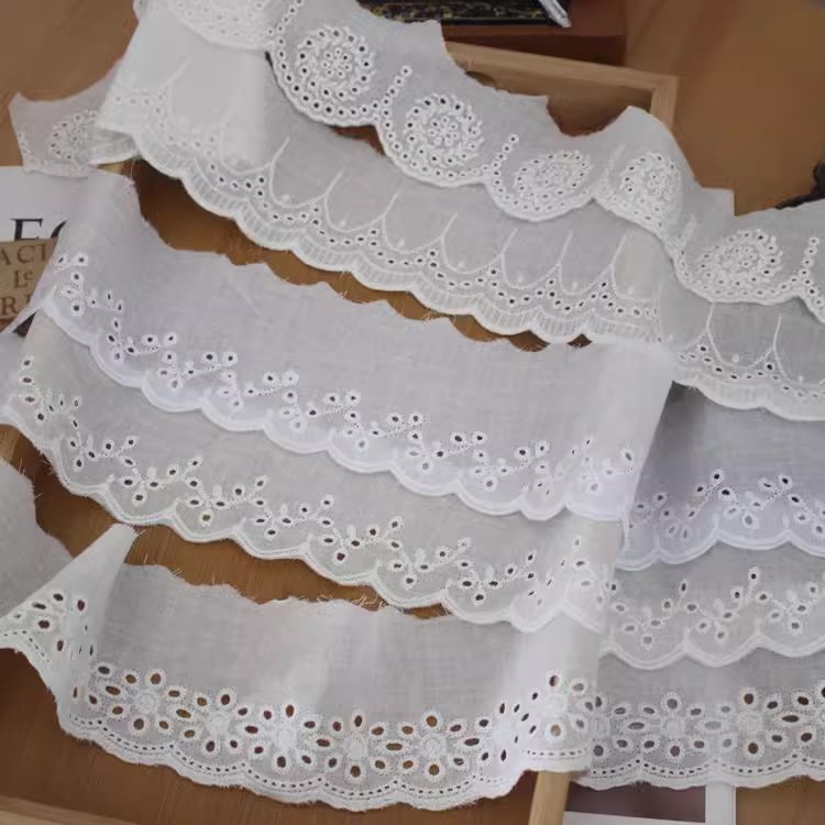 Lace Embroidery Eyelet Fabric Width 5-7 cm EF0046-Lace Fabric Shop