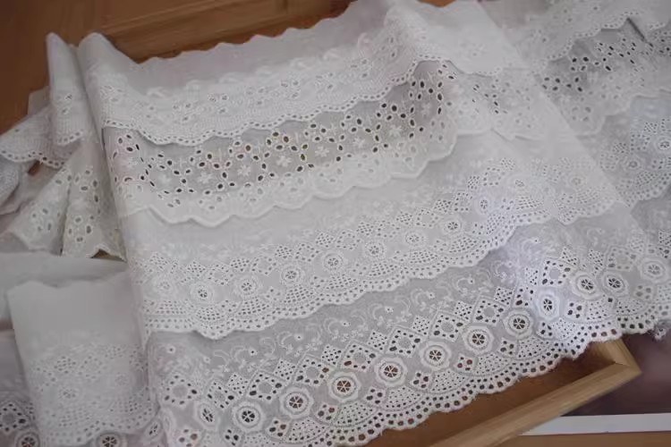 Lace Trim Eyelet Fabric Width 9-17 cm EF0096-Lace Fabric Shop