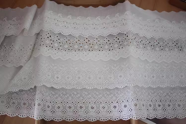 Lace Trim Eyelet Fabric Width 9-17 cm EF0096-Lace Fabric Shop
