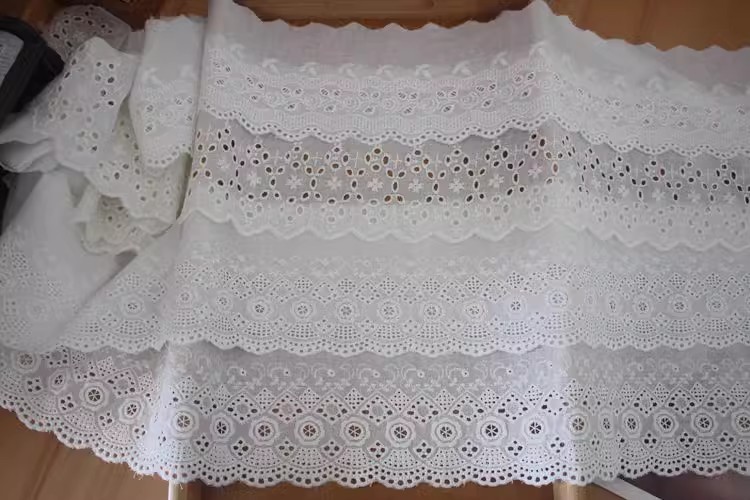 Lace Trim Eyelet Fabric Width 9-17 cm EF0096-Lace Fabric Shop