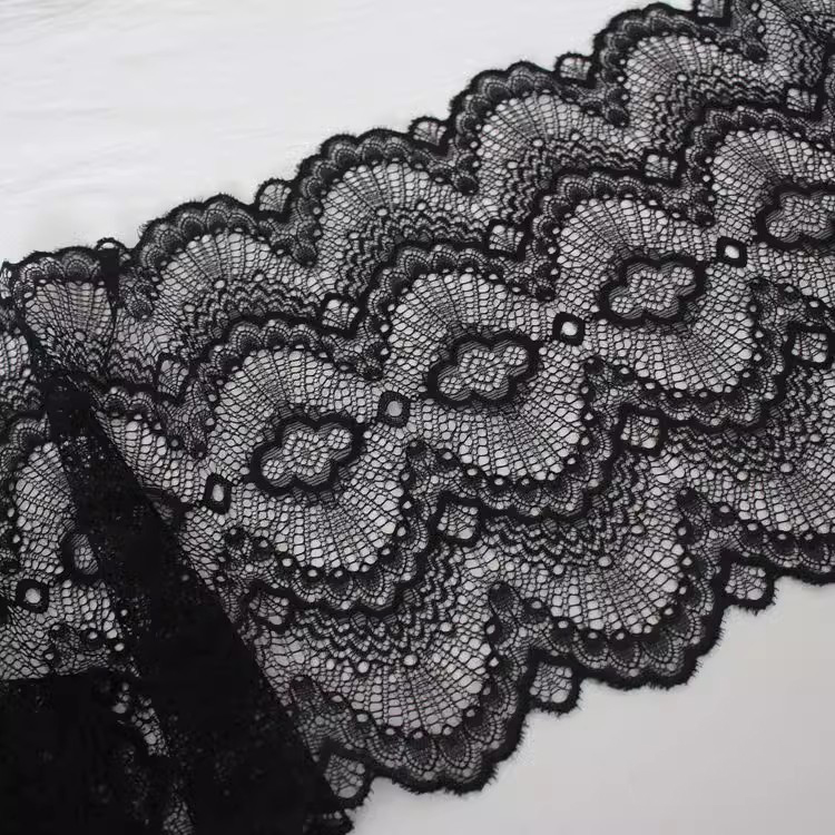 Lace Trim Stretchy Fabric Width 22-24 cm LT0394