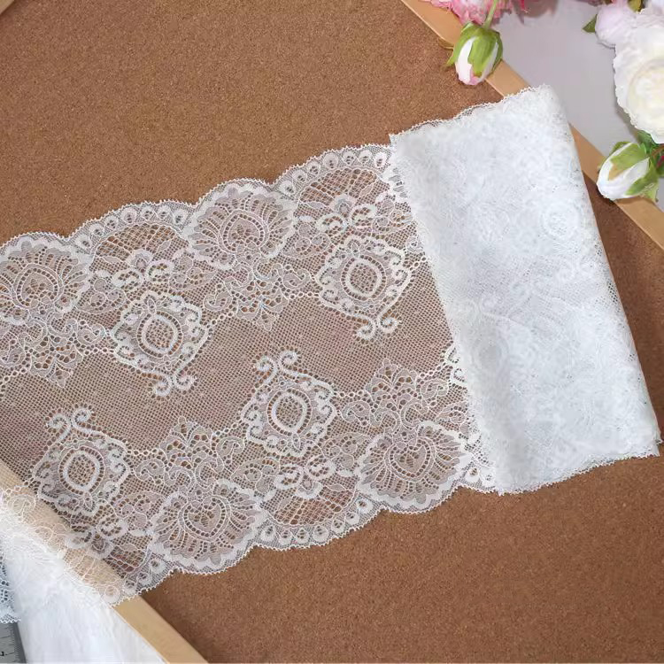 Lace Trim Stretchy Fabric Width 22-24 cm LT0394