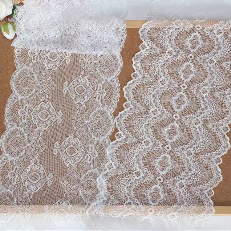 Lace Trim Stretchy Fabric Width 22-24 cm LT0394