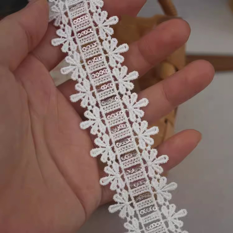 Lace With Sequins Fabric 1 Yard LT0429