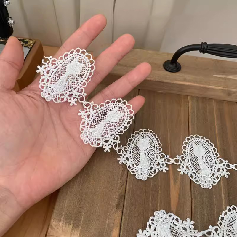 Love Cat Guipure Lace Trim Width 5 cm LT0364-Lace Fabric Shop