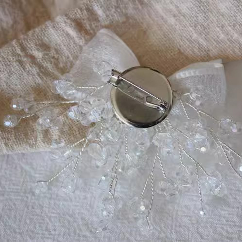 Luxury 3D Beaded Bow Tie Brooch Material BA0121-Lace Fabric Shop