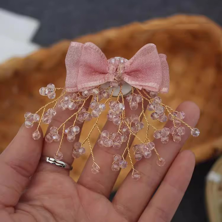 Luxury 3D Beaded Bow Tie Brooch Material BA0121-Lace Fabric Shop