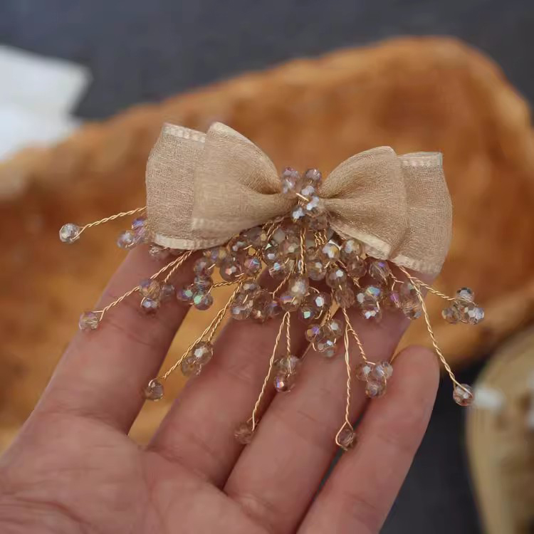 Luxury 3D Beaded Bow Tie Brooch Material BA0121-Lace Fabric Shop