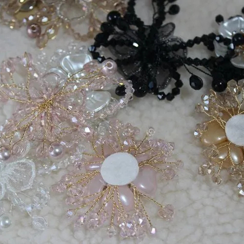 Luxury 3D Beaded Flower Brooch Material BA0120-Lace Fabric Shop