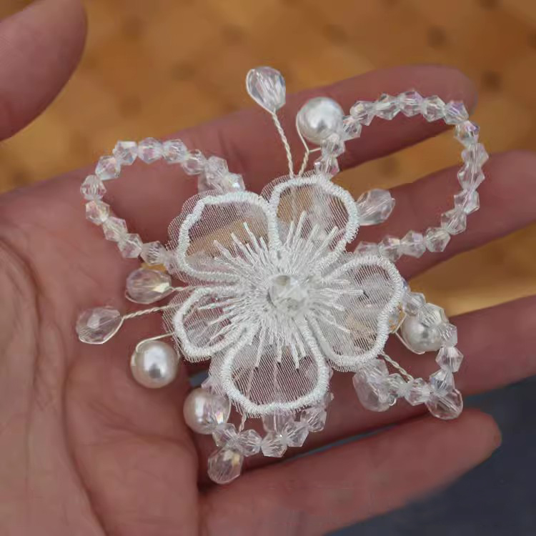 Luxury 3D Beaded Flower Brooch Material BA0120-Lace Fabric Shop