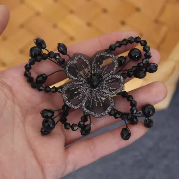 Luxury 3D Beaded Flower Brooch Material BA0120-Lace Fabric Shop