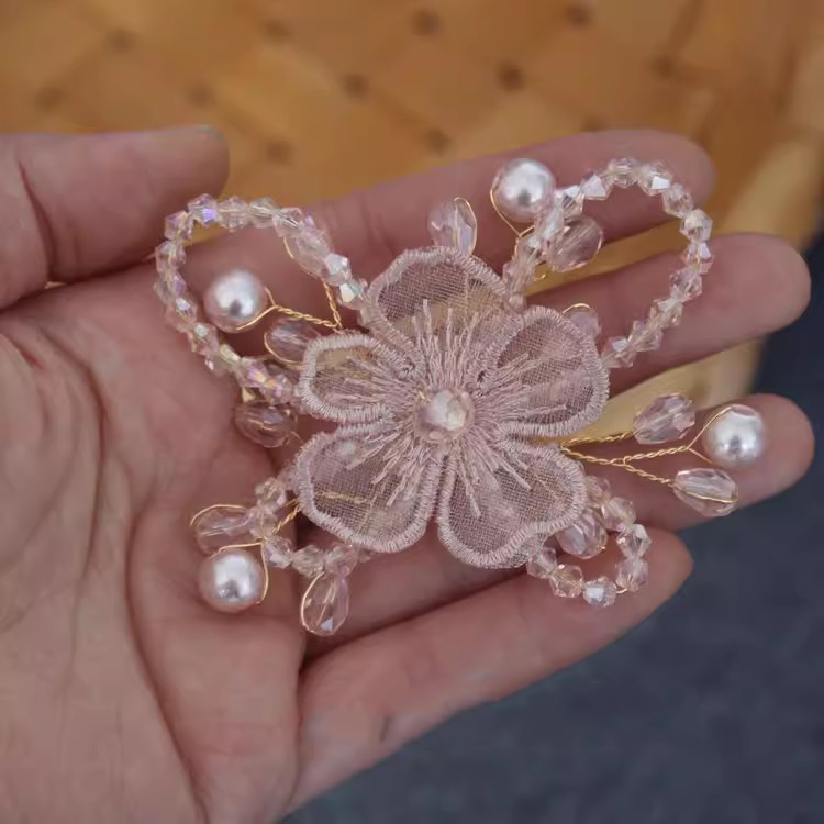 Luxury 3D Beaded Flower Brooch Material BA0120-Lace Fabric Shop