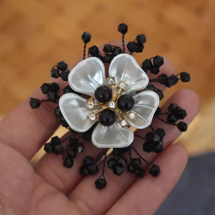 Luxury 3D Beaded Flower Brooch Material BA0120-Lace Fabric Shop