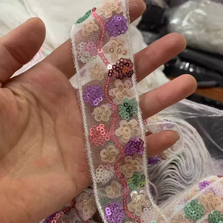 Luxury Gold Sequins Beaded Lace Trim BT0076-Lace Fabric Shop