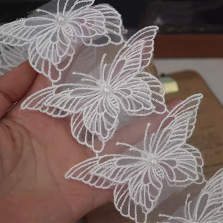 Multilayer Embroidery Beaded Lace Trim Floral BT0113-Lace Fabric Shop